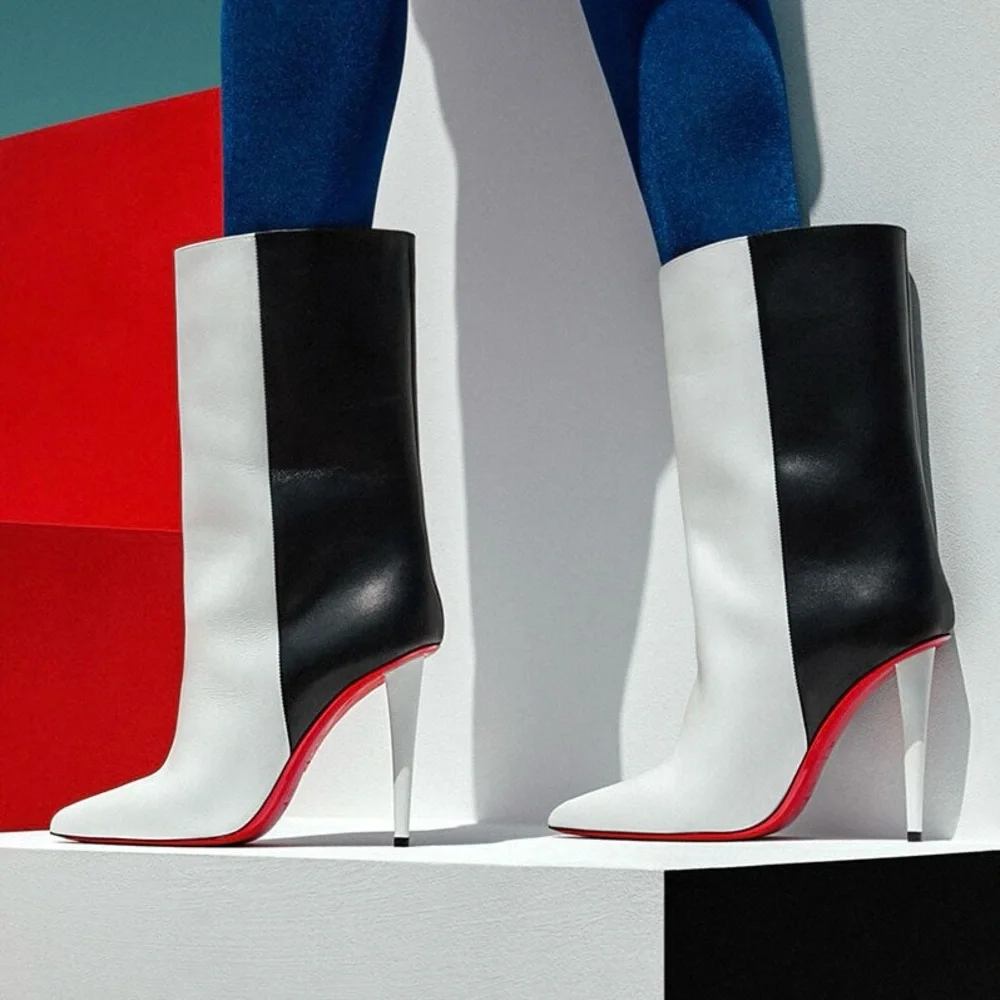 NIB Christian Louboutin Astrilarge Black and White Boots 41 - Picture 2 of 12